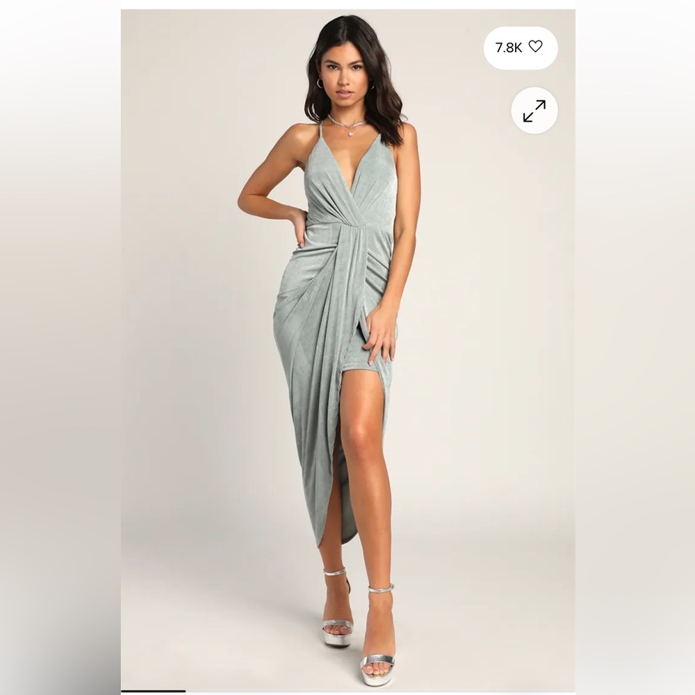 VICI Light Blue Drape Dress